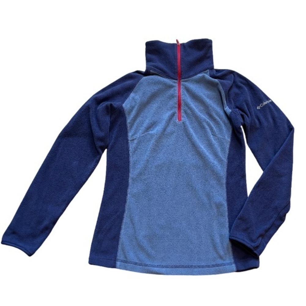 Columbia Women's Two-Tone Blue Zip-Up Soft Fleece Pullover